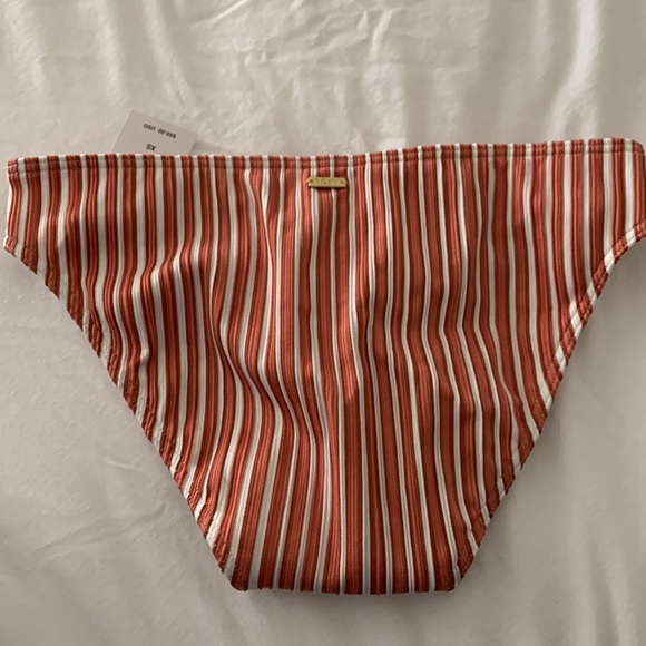 ROXY NEW coral colour xs bikini bottom striped perfect full coverage white small - Picture 5 of 9